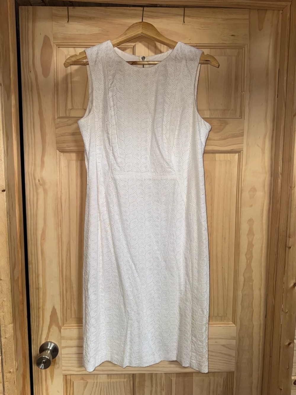 Calvin Klein Classic White Eyelet Sheath Dress